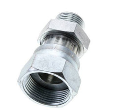 UN 1-7/16''-12 x UNS 1''-14 F/M Zinc plated Steel Reducing Adapter ORFS 400 Bar - Hydraulic