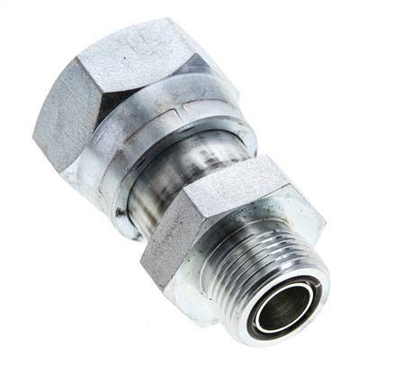 UN 1-7/16''-12 x UNS 1''-14 F/M Zinc plated Steel Reducing Adapter ORFS 400 Bar - Hydraulic