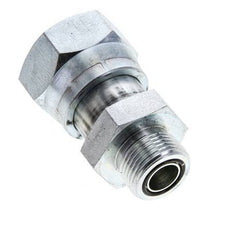 UN 1-7/16''-12 x UNS 1''-14 F/M Zinc plated Steel Reducing Adapter ORFS 400 Bar - Hydraulic
