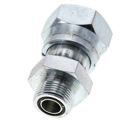 UN 1-7/16''-12 x UNS 1''-14 F/M Zinc plated Steel Reducing Adapter ORFS 400 Bar - Hydraulic