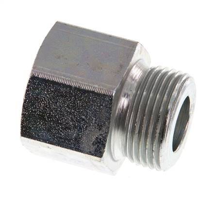 M22 x G 3/8'' M/F Zinc plated Steel Reducing Adapter 40 Bar - Hydraulic