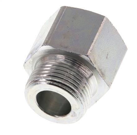 M22 x G 3/8'' M/F Zinc plated Steel Reducing Adapter 40 Bar - Hydraulic