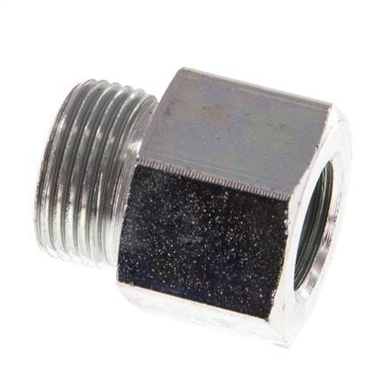 M22 x G 3/8'' M/F Zinc plated Steel Reducing Adapter 40 Bar - Hydraulic