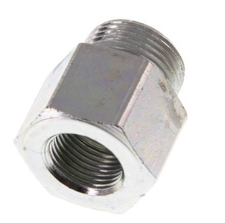 M22 x G 3/8'' M/F Zinc plated Steel Reducing Adapter 40 Bar - Hydraulic