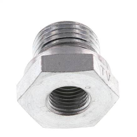 G 1/2'' x G 1/4'' M/F Zinc plated Steel Reducing Adapter 630 Bar - Hydraulic [2 Pieces]