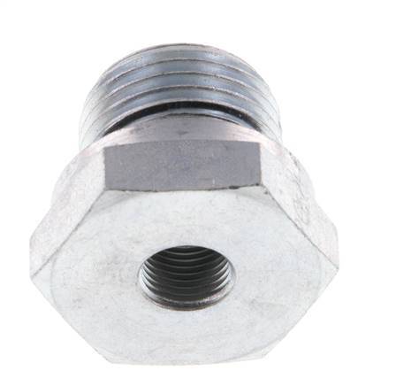 G 1/2'' x G 1/8'' M/F Zinc plated Steel Reducing Adapter 630 Bar - Hydraulic [2 Pieces]