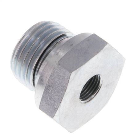 G 1/2'' x G 1/8'' M/F Zinc plated Steel Reducing Adapter 630 Bar - Hydraulic [2 Pieces]