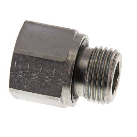 G 1/2'' x G 3/8'' M/F Zinc plated Steel Reducing Adapter 630 Bar - Hydraulic [2 Pieces]
