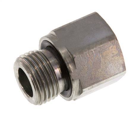 G 1/2'' x G 3/8'' M/F Zinc plated Steel Reducing Adapter 630 Bar - Hydraulic [2 Pieces]