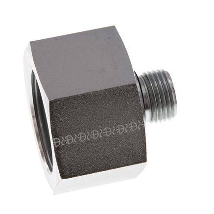 G 1/2'' x G 1 1/4'' M/F Zinc plated Steel Reducing Adapter 400 Bar - Hydraulic