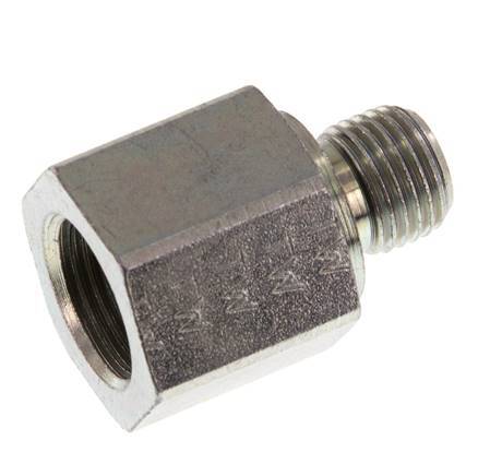 G 1/4'' x G 3/8'' M/F Zinc plated Steel Reducing Adapter 630 Bar - Hydraulic [2 Pieces]
