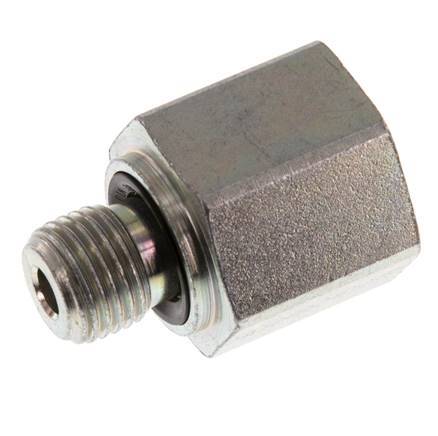 G 1/4'' x G 3/8'' M/F Zinc plated Steel Reducing Adapter 630 Bar - Hydraulic [2 Pieces]