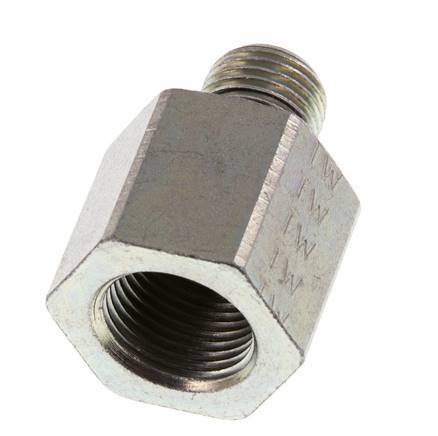 G 1/4'' x G 3/8'' M/F Zinc plated Steel Reducing Adapter 630 Bar - Hydraulic [2 Pieces]