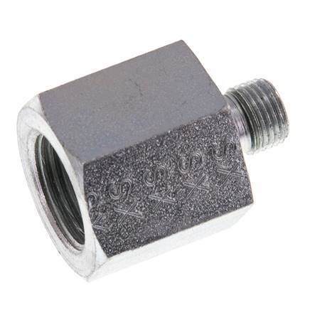 G 1/8'' x G 3/8'' M/F Zinc plated Steel Reducing Adapter 630 Bar - Hydraulic