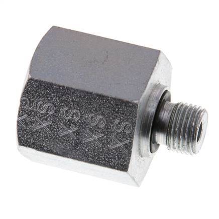 G 1/8'' x G 3/8'' M/F Zinc plated Steel Reducing Adapter 630 Bar - Hydraulic