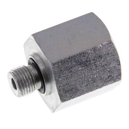 G 1/8'' x G 3/8'' M/F Zinc plated Steel Reducing Adapter 630 Bar - Hydraulic