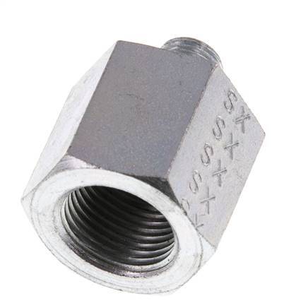 G 1/8'' x G 3/8'' M/F Zinc plated Steel Reducing Adapter 630 Bar - Hydraulic