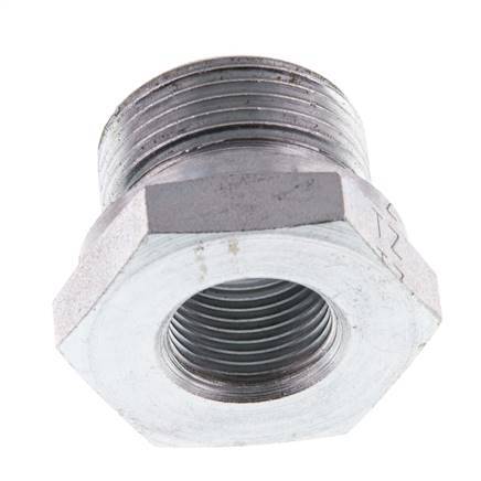G 3/4'' x G 3/8'' M/F Zinc plated Steel Reducing Adapter 400 Bar - Hydraulic [2 Pieces]