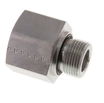 G 3/4'' x G 1'' M/F Zinc plated Steel Reducing Adapter 400 Bar - Hydraulic