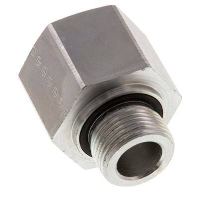G 3/4'' x G 1'' M/F Zinc plated Steel Reducing Adapter 400 Bar - Hydraulic