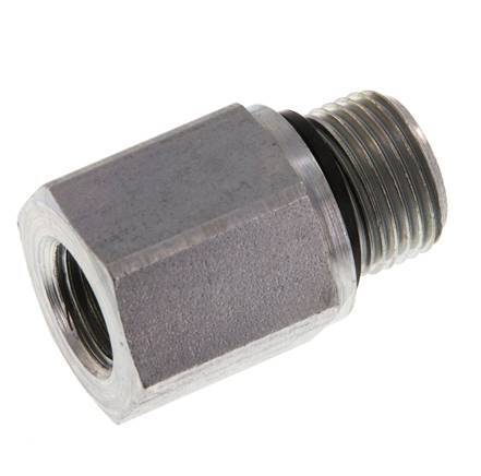 G 3/8'' x G 1/4'' M/F Zinc plated Steel Reducing Adapter 630 Bar - Hydraulic [2 Pieces]