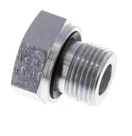 G 3/8'' x G 1/8'' M/F Zinc plated Steel Reducing Adapter 630 Bar - Hydraulic [2 Pieces]