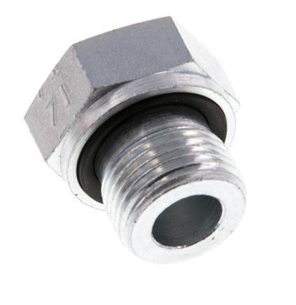 G 3/8'' x G 1/8'' M/F Zinc plated Steel Reducing Adapter 630 Bar - Hydraulic [2 Pieces]