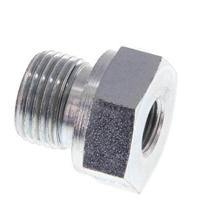 G 3/8'' x G 1/8'' M/F Zinc plated Steel Reducing Adapter 630 Bar - Hydraulic [2 Pieces]
