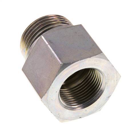 G 1'' x G 3/4'' M/F Zinc plated Steel Reducing Adapter 400 Bar - Hydraulic