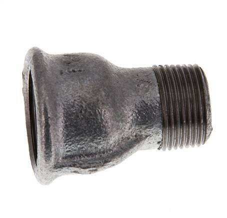 R 3/4'' x Rp 1'' M/F Zinc plated Cast iron Reducing Adapter 25 Bar [2 Pieces]