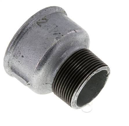 R 1 1/2'' x Rp 2'' M/F Zinc plated Cast iron Reducing Adapter 25 Bar