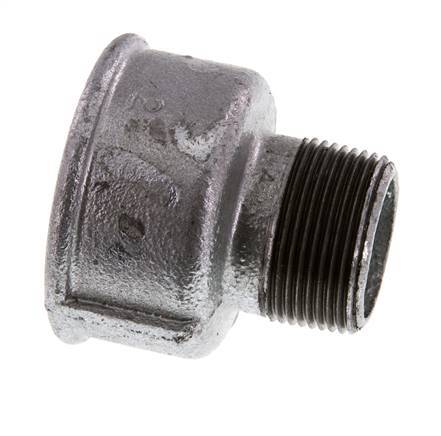 R 1 1/4'' x Rp 2'' M/F Zinc plated Cast iron Reducing Adapter 25 Bar