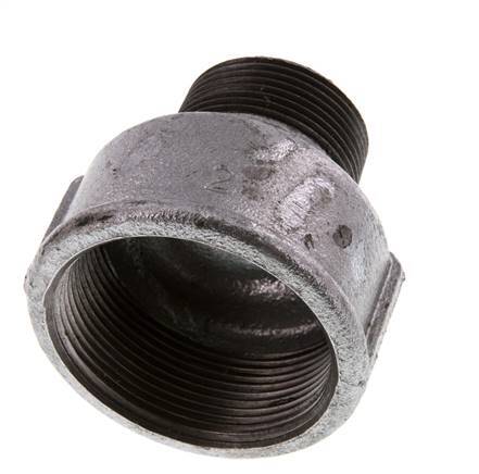R 1 1/4'' x Rp 2'' M/F Zinc plated Cast iron Reducing Adapter 25 Bar