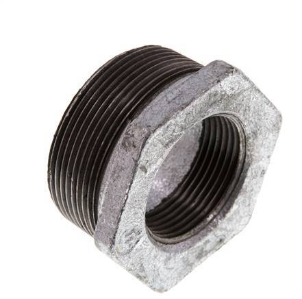 R 2'' x Rp 1 1/4'' M/F Zinc plated Cast iron Reducing Ring 25 Bar