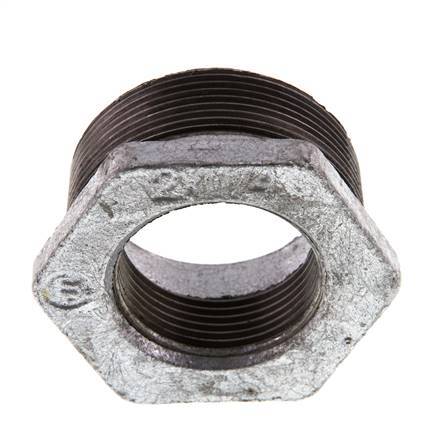 R 2'' x Rp 1 1/4'' M/F Zinc plated Cast iron Reducing Ring 25 Bar