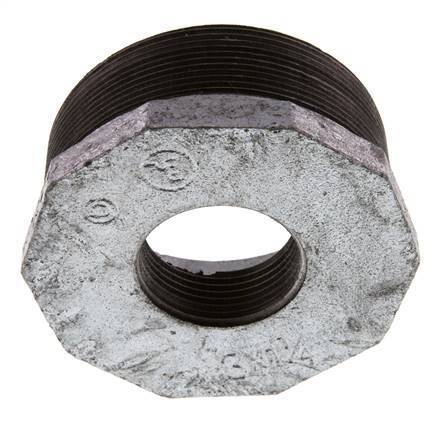 R 3'' x Rp 1 1/4'' M/F Zinc plated Cast iron Reducing Ring 25 Bar