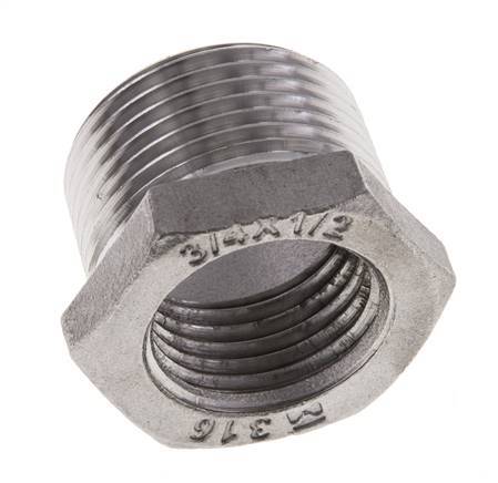 3/4'' NPT x 1/2'' NPT M/F Stainless steel Reducing Ring 16 Bar