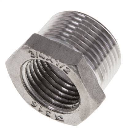 3/4'' NPT x 1/2'' NPT M/F Stainless steel Reducing Ring 16 Bar