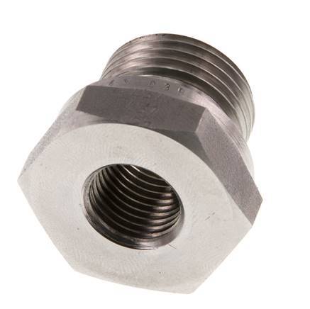 G 1/2'' x G 1/4'' M/F Stainless steel Reducing Adapter 630 Bar - Hydraulic