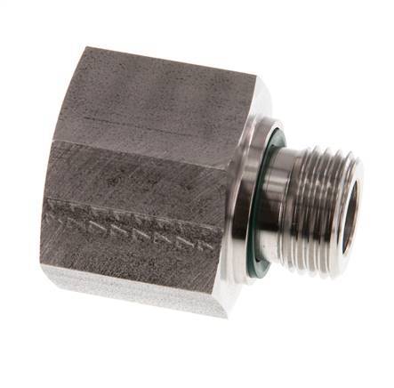 G 1/2'' x G 3/4'' M/F Stainless steel Reducing Adapter 400 Bar - Hydraulic