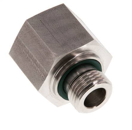 G 1/2'' x G 3/4'' M/F Stainless steel Reducing Adapter 400 Bar - Hydraulic