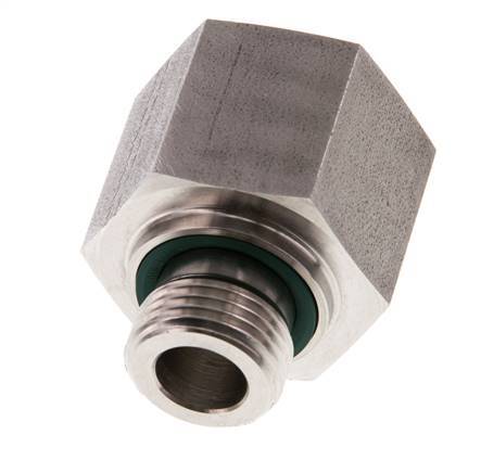 G 1/2'' x G 3/4'' M/F Stainless steel Reducing Adapter 400 Bar - Hydraulic