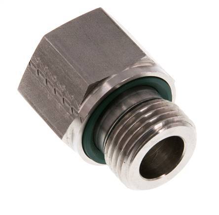 G 1/2'' x G 3/8'' M/F Stainless steel Reducing Adapter 630 Bar - Hydraulic