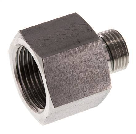G 1/2'' x G 1'' M/F Stainless steel Reducing Adapter 400 Bar - Hydraulic