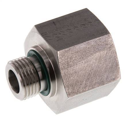 G 1/2'' x G 1'' M/F Stainless steel Reducing Adapter 400 Bar - Hydraulic