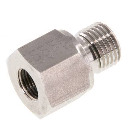 G 1/4'' x G 1/8'' M/F Stainless steel Reducing Adapter 630 Bar - Hydraulic