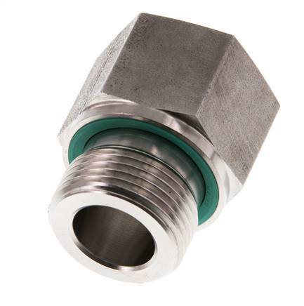 G 3/4'' x G 1/2'' M/F Stainless steel Reducing Adapter 400 Bar - Hydraulic
