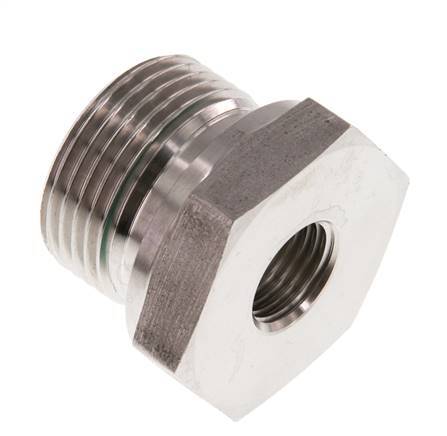 G 3/4'' x G 1/4'' M/F Stainless steel Reducing Adapter 400 Bar - Hydraulic