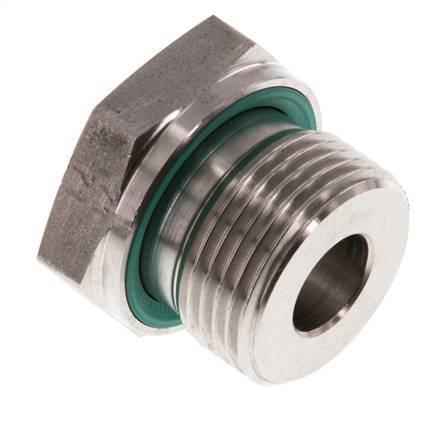 G 3/4'' x G 1/4'' M/F Stainless steel Reducing Adapter 400 Bar - Hydraulic
