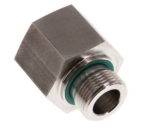 G 3/4'' x G 1'' M/F Stainless steel Reducing Adapter 400 Bar - Hydraulic